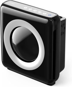 Coway Airmega AP-1512, voted the best air purifier for bedrooms, in a sleek black box.