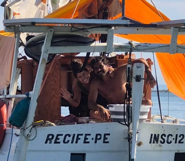 The couple behind the inspiration about new mom choice captures a candid moment of life at sea on board their sunny sailboat.