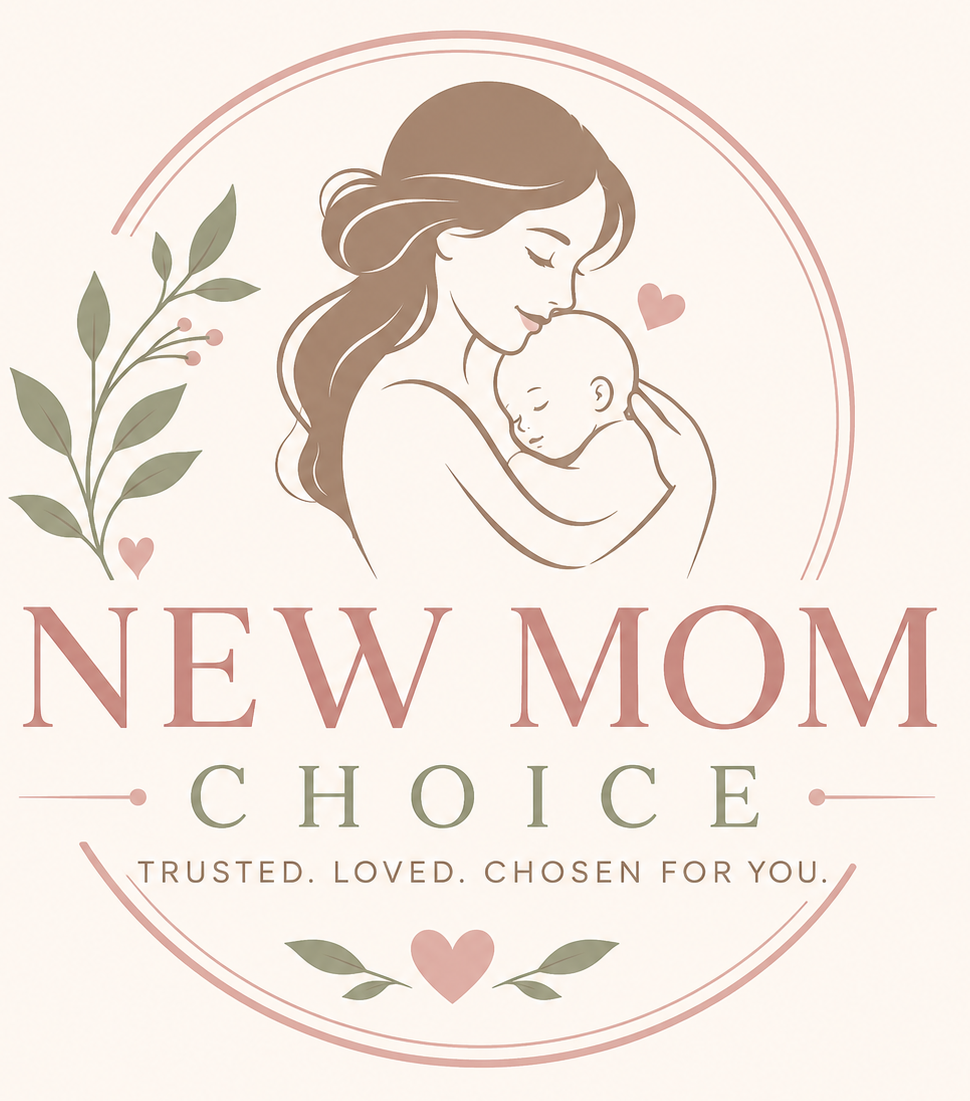 Mom holding her baby with care and love. Our newmomchoice logo representing our mark in our privacy policy page.